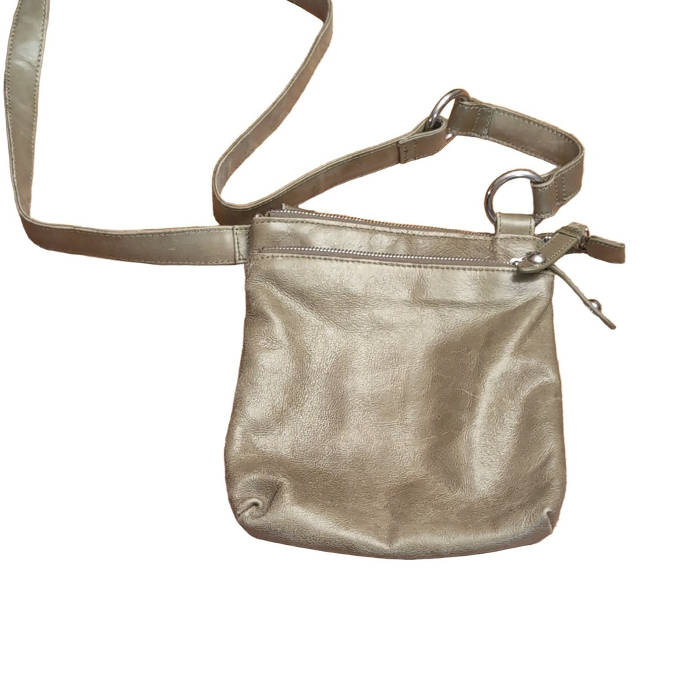 Hobo Crossbody Bag Olive Green Leather Small Adjustable Strap Women's